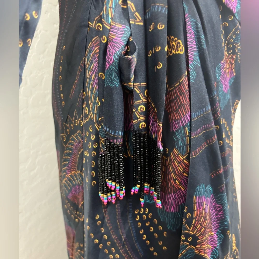 EUC - Farm Rio - Sequin‎ Toucans Mini Wrap Dress